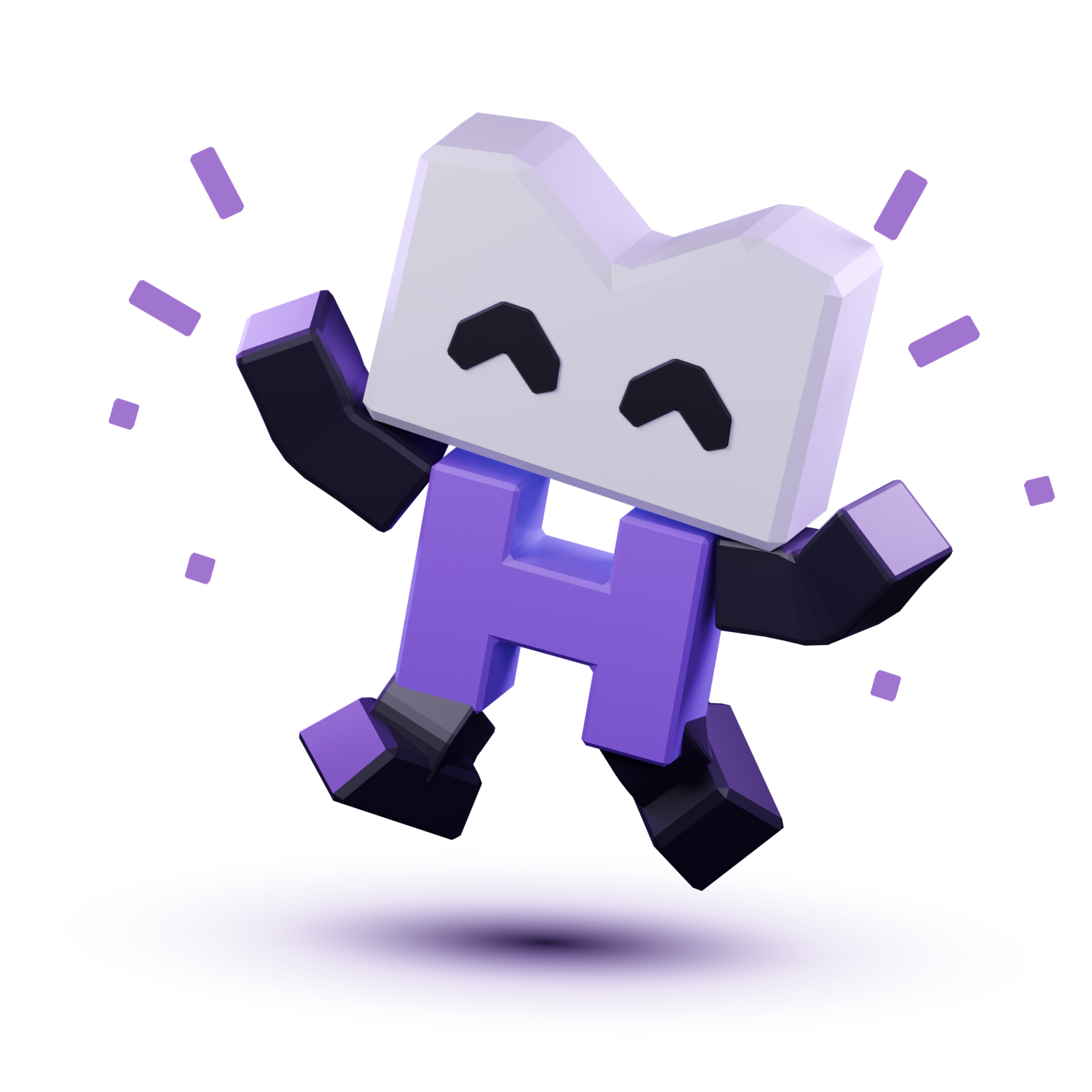 Patch, the MinecraftHelper mascot, excitedly jumping